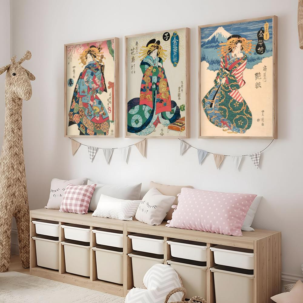 Retro Japanese geisha Poster M - Interior Design With Wallpaper recension och pris