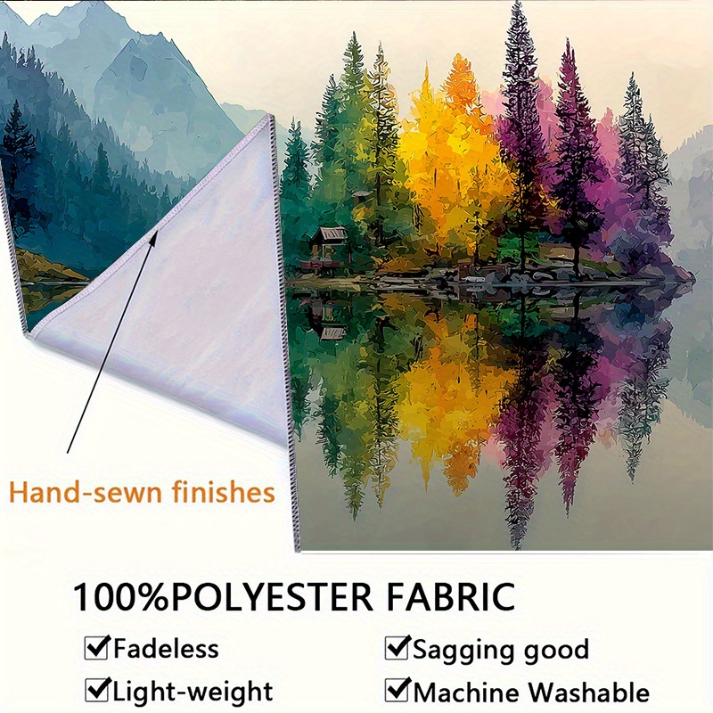 Colorful Forest Lake Wall Mura - Interior Design With Wallpaper recension och pris