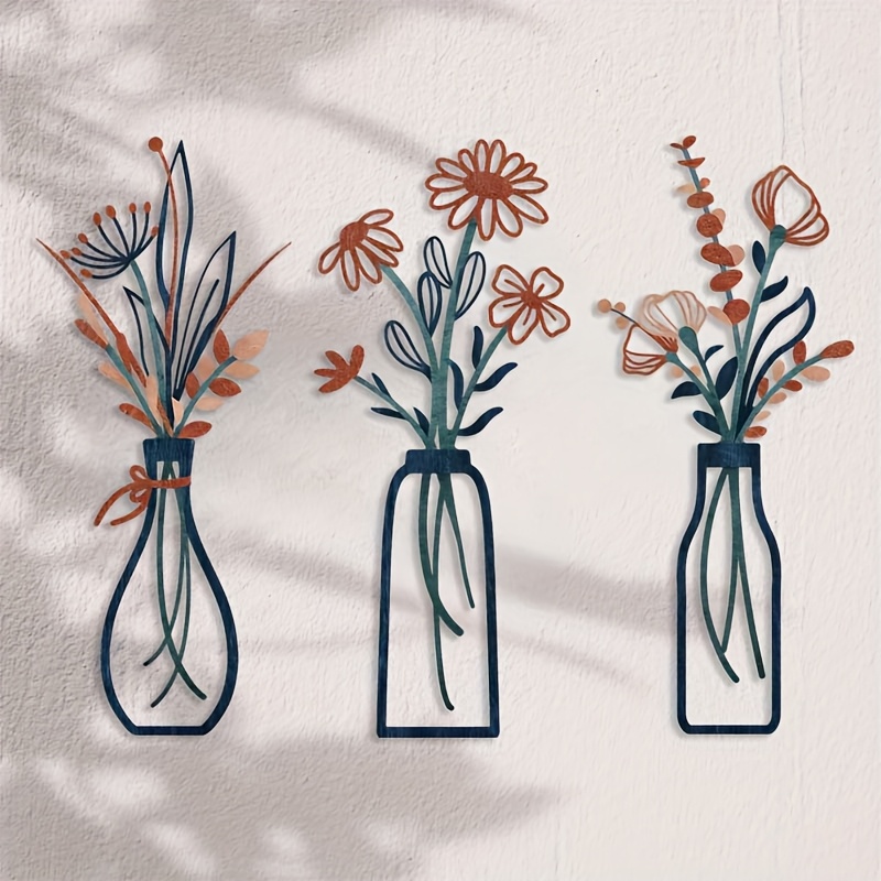 3 Large Floral Wall Art Sculpt - Interior Design Elegant recension och pris