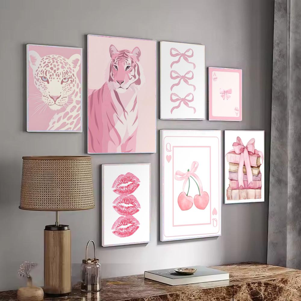 Pink pattern decoration Poster - Interior Design With Wallpaper recension och pris