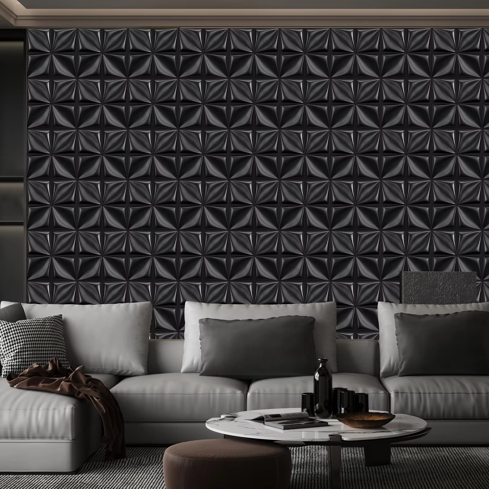 3D Wall Panel PVC Flower Desig - Interior Design With Wallpaper recension och pris