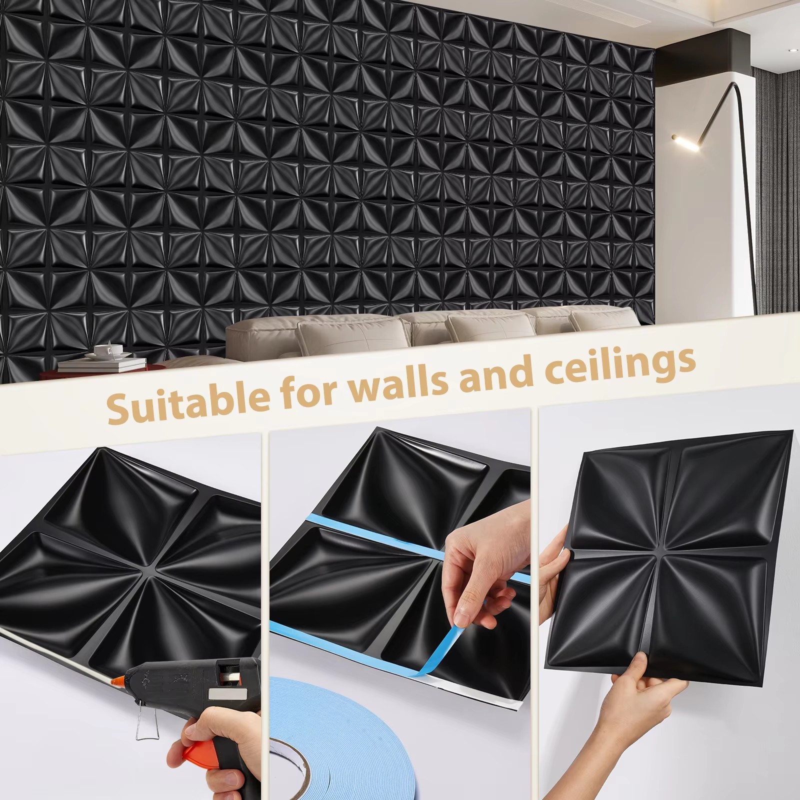3D Wall Panel PVC Flower Desig - Interior Design With Wallpaper recension och pris