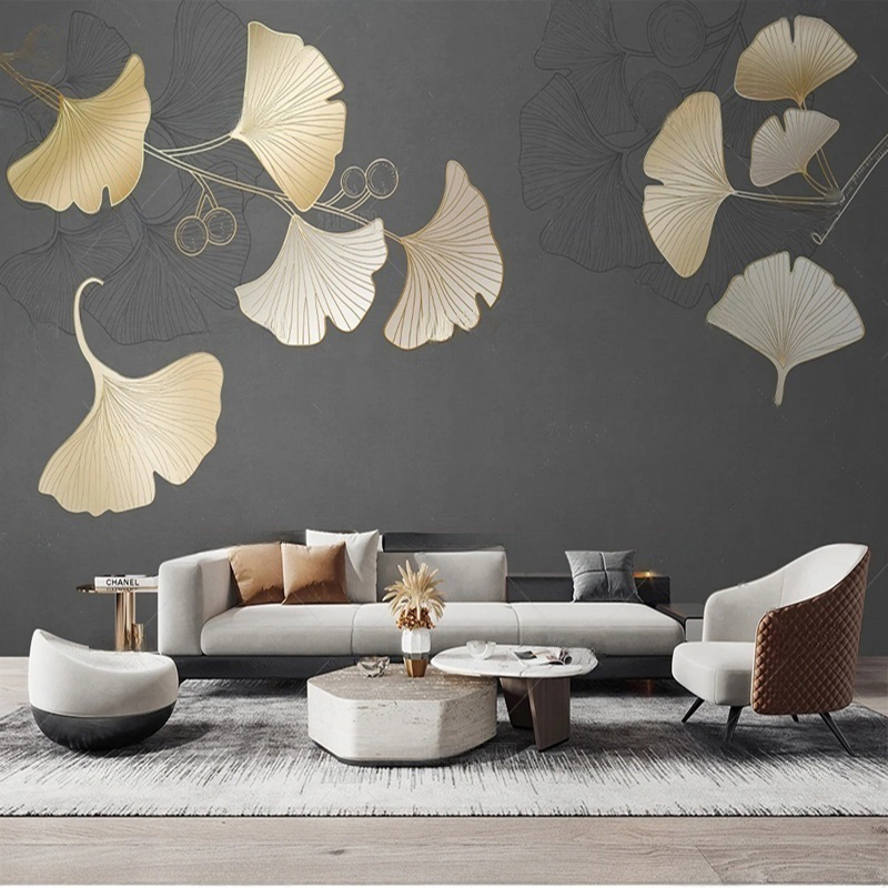 Custom Nordic Style Leaf Print - Interior Design With Wallpaper recension och pris