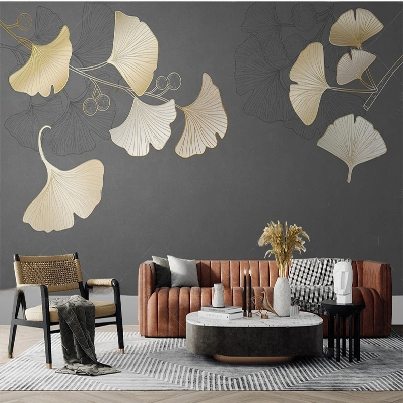 Custom Nordic Style Leaf Print - Interior Design With Wallpaper recension och pris