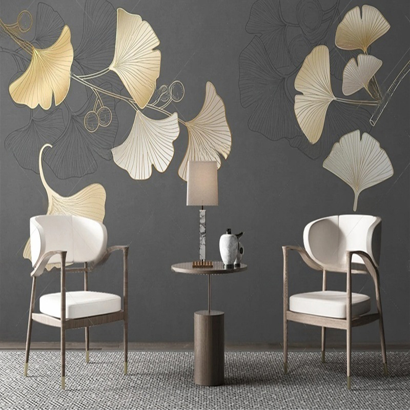 Custom Nordic Style Leaf Print - Interior Design With Wallpaper recension och pris