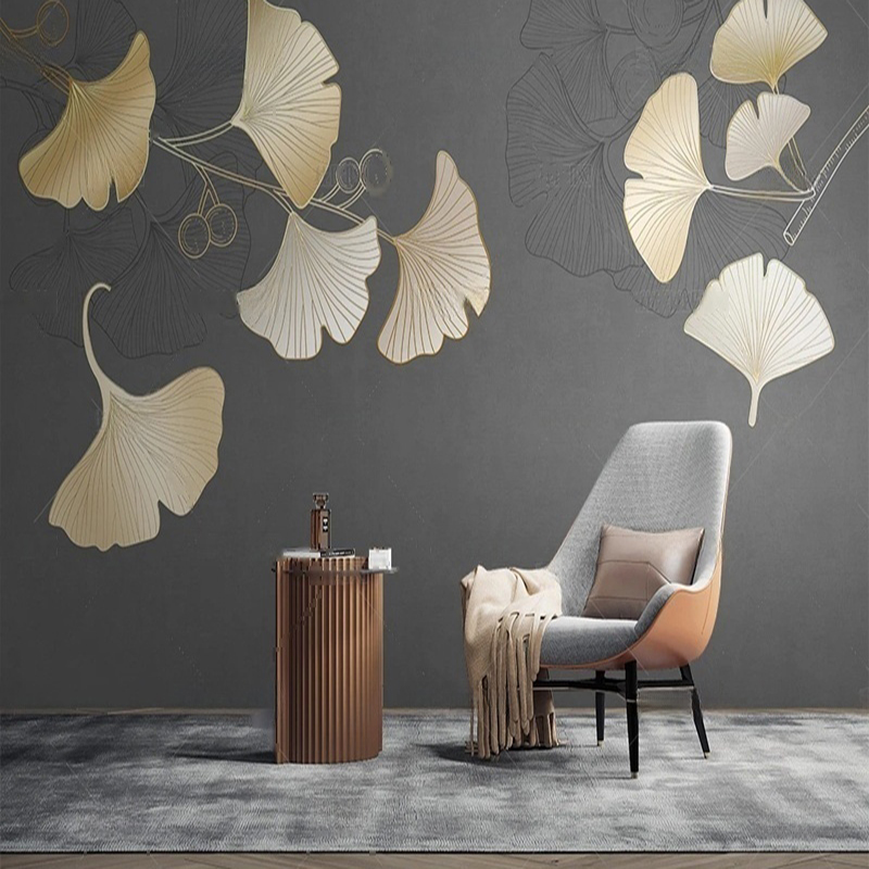 Custom Nordic Style Leaf Print - Interior Design With Wallpaper recension och pris