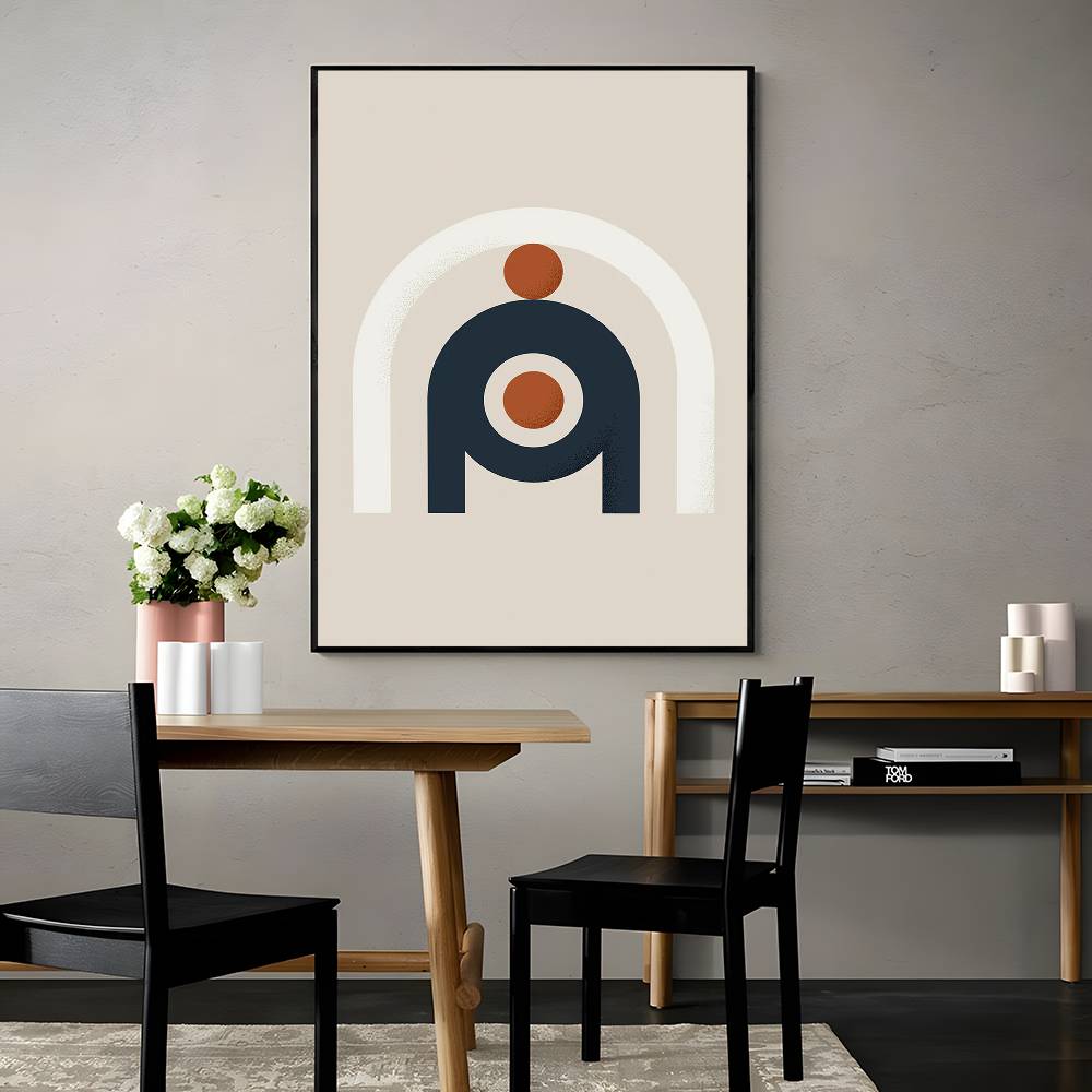 Warm Line Color Design Poster  - Interior Design With Wallpaper recension och pris