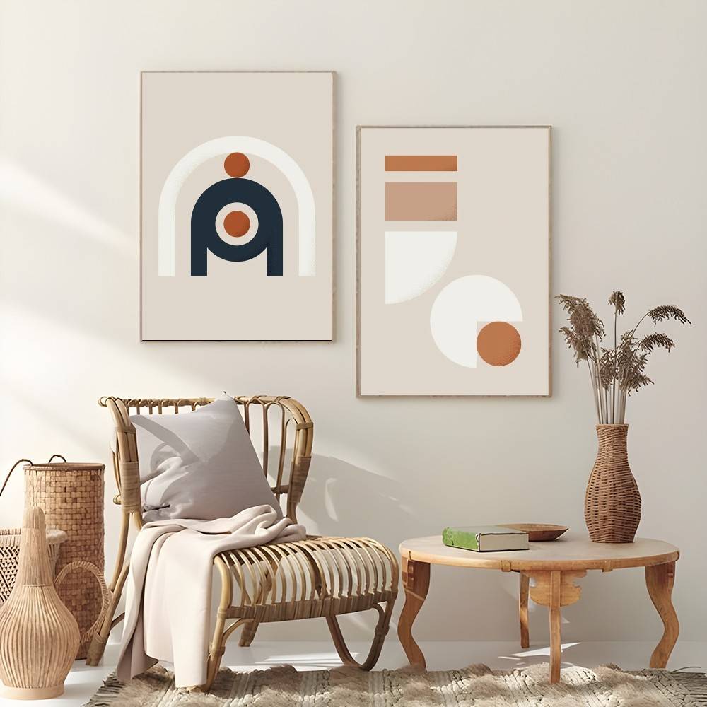 Warm Line Color Design Poster  - Interior Design With Wallpaper recension och pris