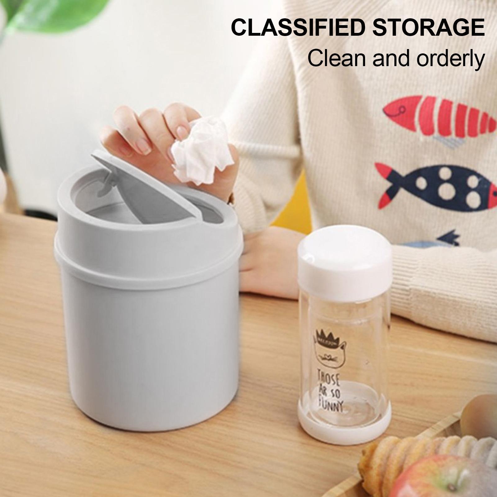 1pc Mini Desktop Trash Can Wit - Interior Design Your Home recension och pris