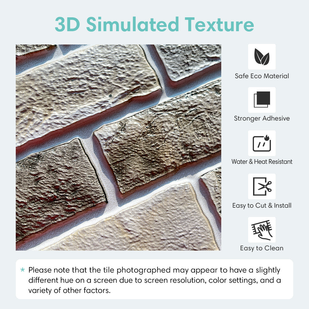 10pcs 3D Faux Brick Peel and S - Wall Panel 3D Texture recension och pris