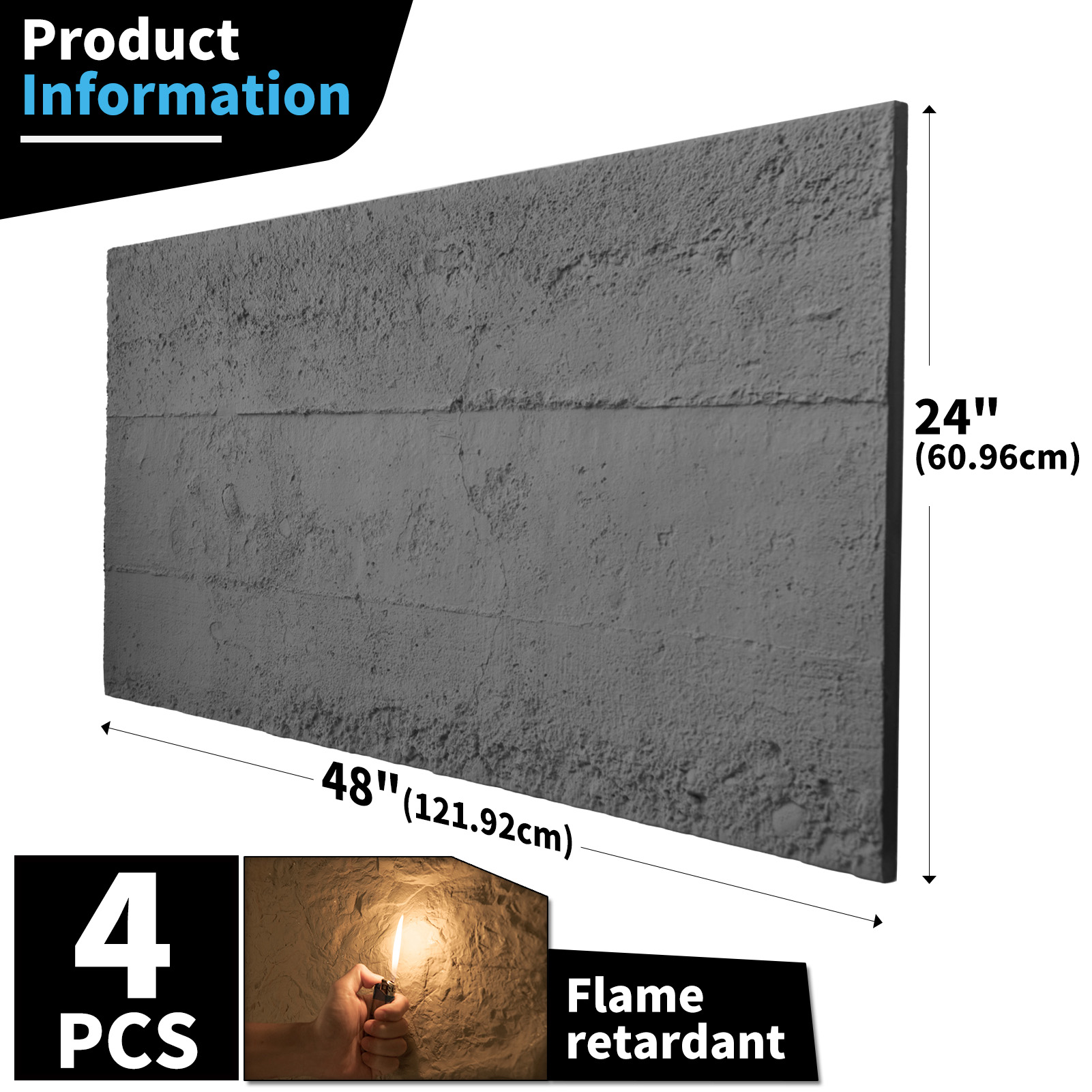 Art3d 4PCS Cement Texture 3D W - Wall Panel 3D Texture recension och pris