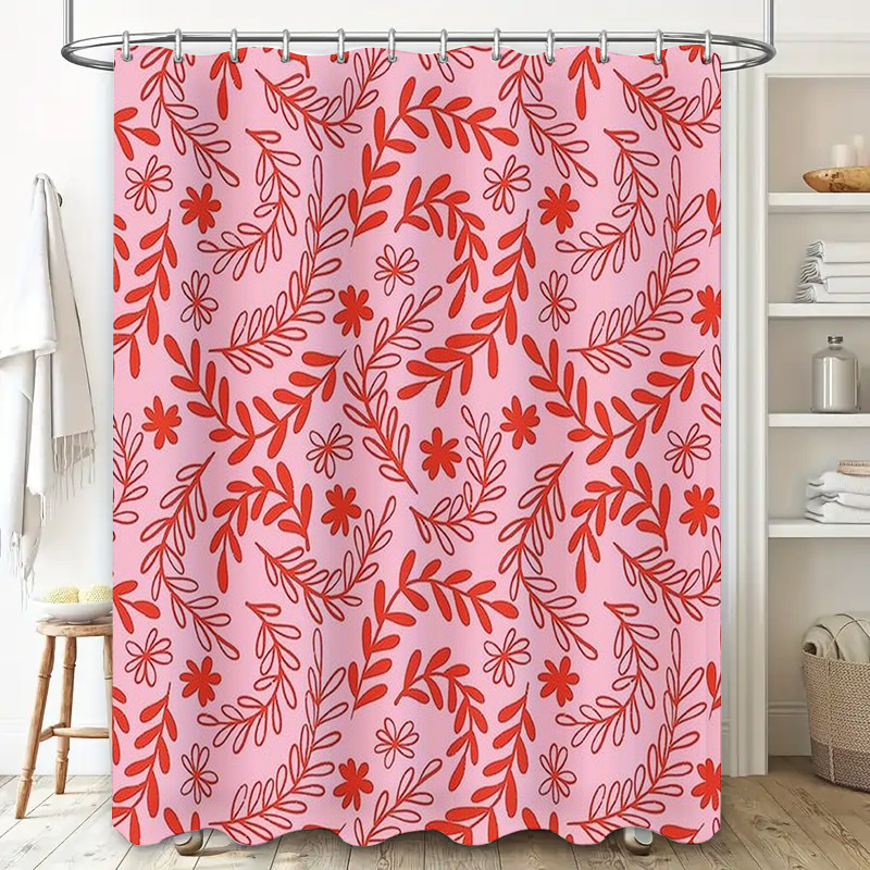 Pink Red Floral Shower Curtain - Interior Design Your Home recension och pris