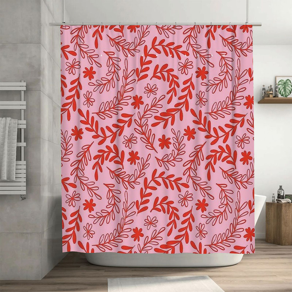 Pink Red Floral Shower Curtain - Interior Design Your Home recension och pris