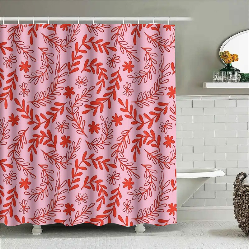 Pink Red Floral Shower Curtain - Interior Design Your Home recension och pris