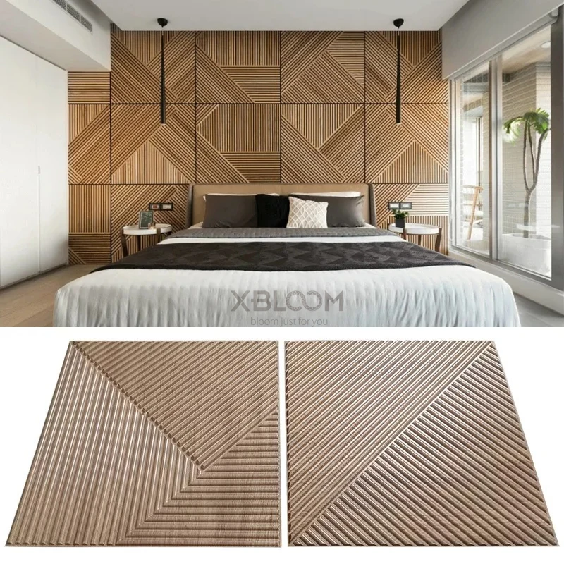12pcs 50cm 3D wall decor Wood  - Wall Panel 3D Texture recension och pris