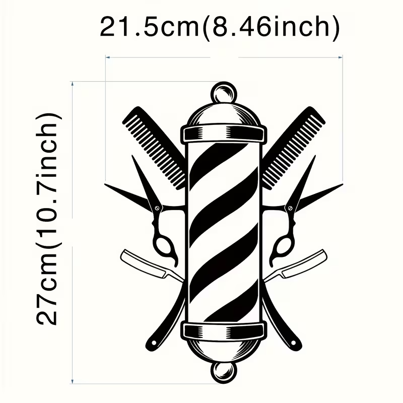 Barber Shop Wall Sticker Vinyl - Interior Design With Wallpaper recension och pris